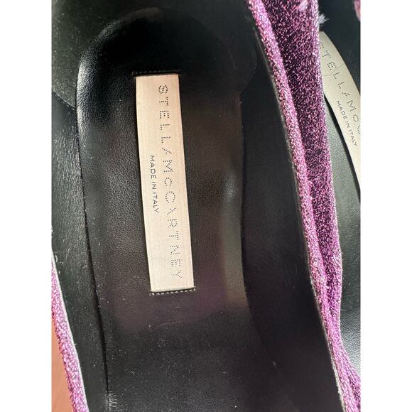 STELLA MCCARTNEY purple Groove Shimmer Dressy Ankle Strap size 36.5/US 6.5 - Picture 9 of 14